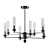 Modern 8-Light Black Chrome Chandelier 3D model small image 2