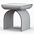 California Modern Side Table in White 3D model small image 2