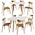 Modern Dining Set with Render 3D model small image 1