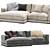 Modern Pluto Sectional Sofa Set 3D model small image 2