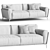 Voldemordo Upholstered Loveseat Sofa 3D model small image 5