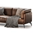 Sleek Modern Leather Sofa 3D model small image 3