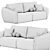 Modern Chic Sofa Moon Blanche 3D model small image 4