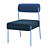 Sleek Modern Marni Dining Chair 3D model small image 6