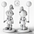 Knight Sculpture Trio Set 3D model small image 4