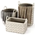 Chic Rattan Basket Collection 3D model small image 1