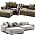 Modern Jesse Chaise Longue Sofa 3D model small image 2