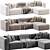 Stylish Modular Velvet Sofa Lennon 3D model small image 1