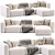 Stylish Modular Velvet Sofa Lennon 3D model small image 3