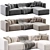 Stylish Modular Velvet Sofa Lennon 3D model small image 4