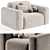 Contemporary Beige Armchair by Litfad 3D model small image 1