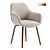 Shearling Dining Chair, Solid Woodlegs 3D model small image 1