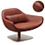 Modern Longhi Armchair, Satin Nickel 3D model small image 1