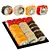 Assorted Sushi Set - Four Rolls 3D model small image 1