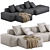 Modular Sectional Sofa BOTTLE NAVI 3D model small image 1