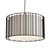 Modern Hanging Steel and Textile Lamp 3D model small image 5