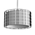 Modern Hanging Steel and Textile Lamp 3D model small image 7