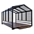 Modern Metal and Wood Gazebo 3D model small image 1