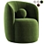 Manic Textile Brown Armchair - Modern and Stylish 3D model small image 3