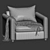 Contemporary Elegance Mons Wagon Armchair 3D model small image 6