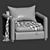 Contemporary Elegance Mons Wagon Armchair 3D model small image 7