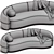 Contemporary Snowglobs Curved Sofa 3D model small image 5