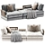 Hemingway Sofa by Swan: Luxurious Dimensions 3D model small image 1