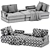 Hemingway Sofa by Swan: Luxurious Dimensions 3D model small image 4