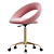 Luxurious Velvet Task Chair 3D model small image 3