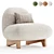 Elvit Cozy Ivory Armchair - 4 Colors 3D model small image 1