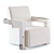 Modern White Club Chair Franco 3D model small image 1