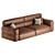 Miaomiao Modular Leather Arm Sofa 3D model small image 2