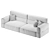 Miaomiao Modular Leather Arm Sofa 3D model small image 6