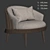 Elegant Fane Upholstered Armchair 3D model small image 4