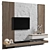 Sleek Wood 4K TV Wall 3D model small image 2