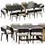 Elegant Vertigo Dining Set 3D model small image 1