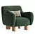 Emerald Green Cozy Lounge Chair 3D model small image 1