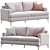 Elegant Ivory Upholstered Sofa 3D model small image 1