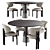 Modern Enne Dining Set Furniture 3D model small image 1