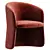 Elegant Fabric Easy Chair Design 3D model small image 1