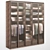 Modern Wardrobe with Ribbed Glass Doors 3D model small image 1