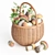 Organic Mushroom Basket Sculpture 3D model small image 1