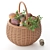 Organic Mushroom Basket Sculpture 3D model small image 5