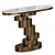 Elegant Oval Stone Console Table 3D model small image 2