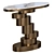 Elegant Oval Stone Console Table 3D model small image 6