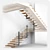 Modern Staircase 3D Model Kit 3D model small image 1