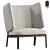 Elegant High Back Armchair Design 3D model small image 1