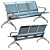 Modern Iron Waiting Bench Chair 3D model small image 1