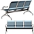 Modern Iron Waiting Bench Chair 3D model small image 2