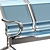 Modern Iron Waiting Bench Chair 3D model small image 4